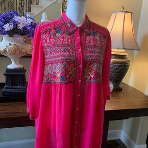 Johnny Was embroidered blouse